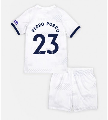 Tottenham Hotspur Pedro Porro #23 Hemmaställ Barn 2023-24 Kortärmad (+ Korta byxor)